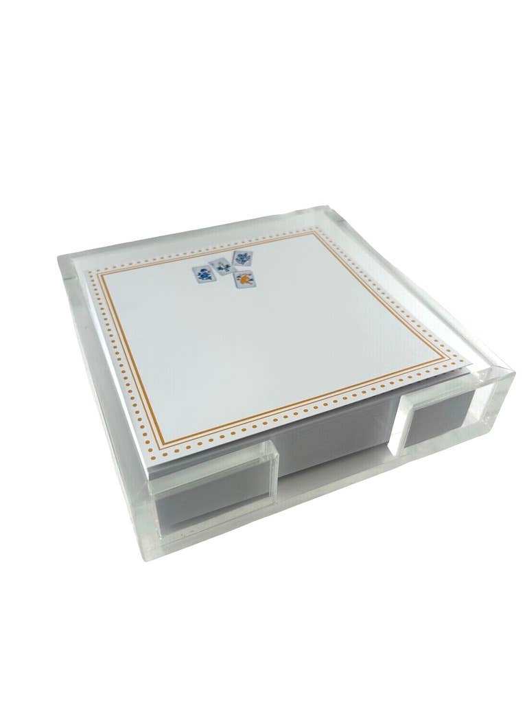 Mahjong Acrylic Note Holder Desk Set