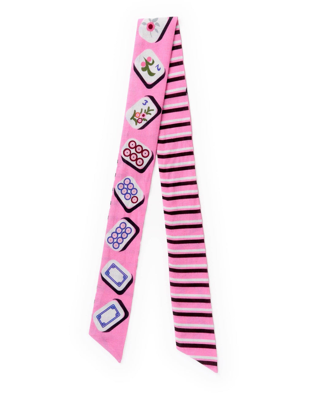 Camile Skinny Scarf Mahjong Print