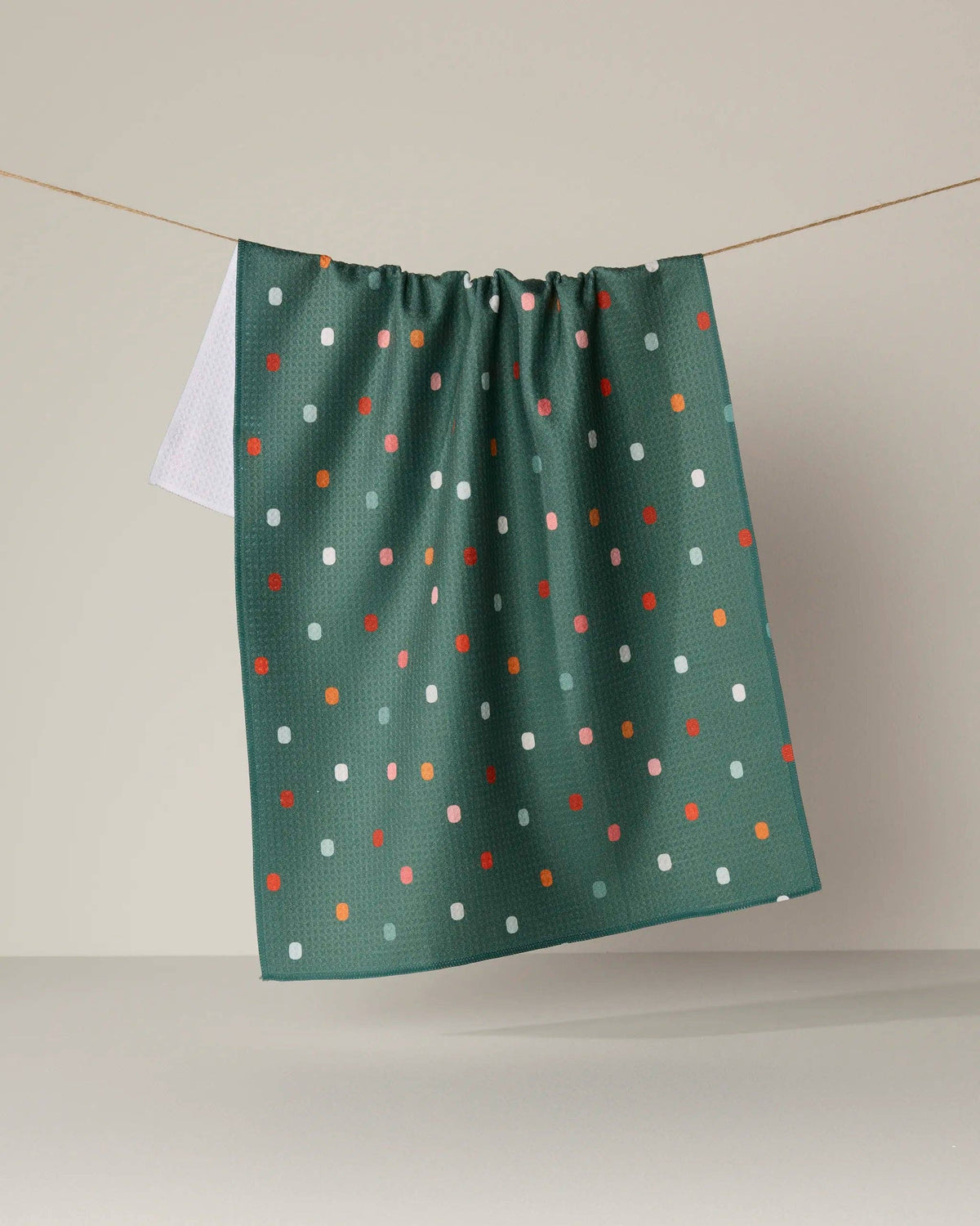 Moss Tile Shuffle Tea Towel