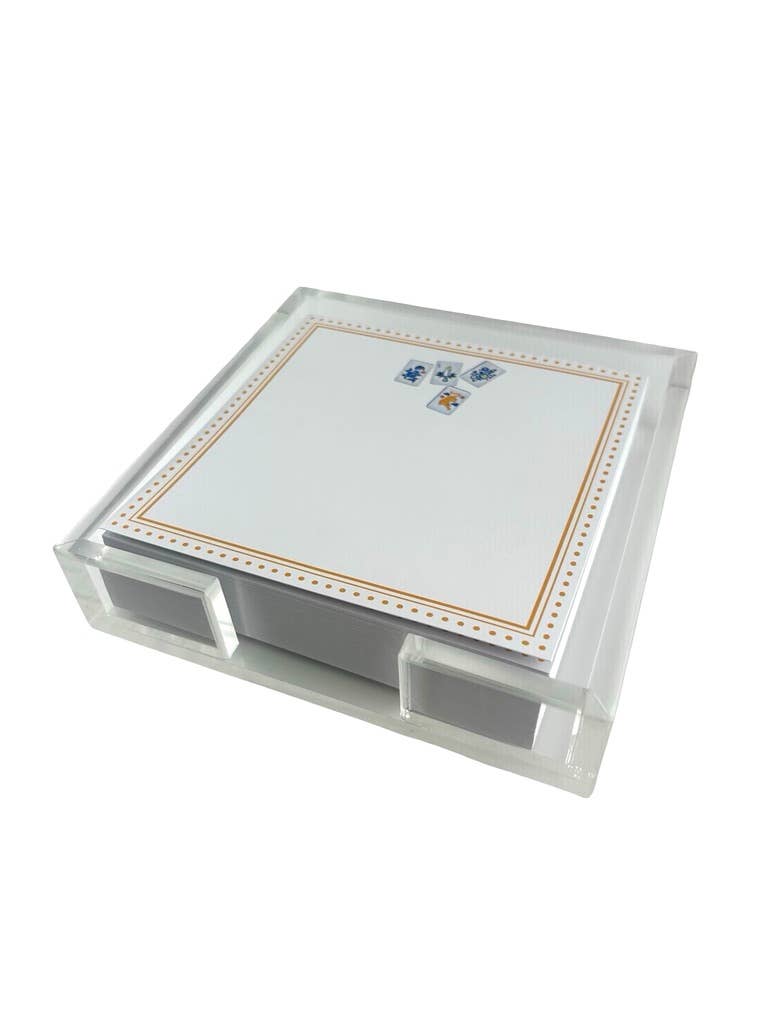Mahjong Acrylic Note Holder Desk Set