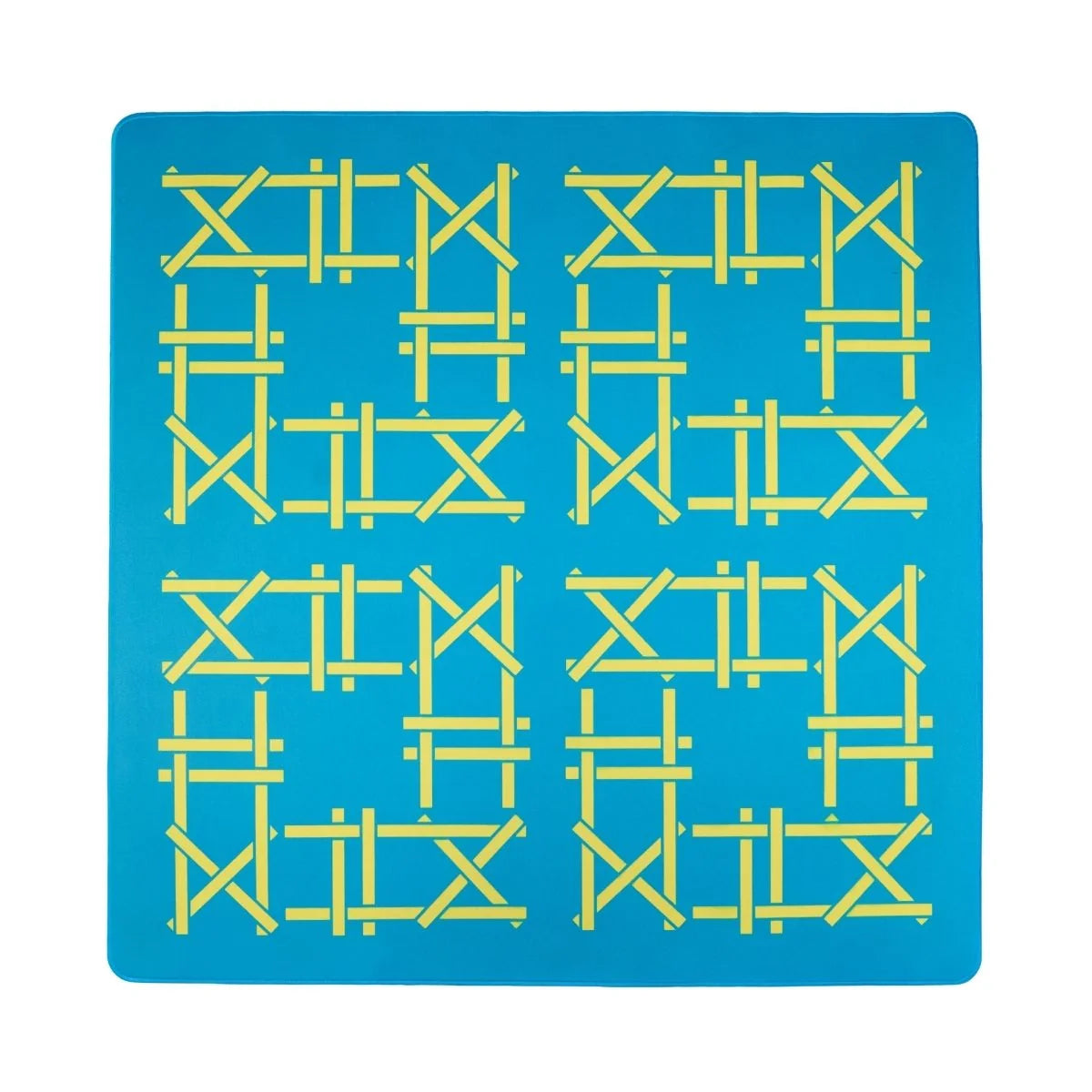 Electric Blue Trellis Double-Sided Travel Mahjong Mat