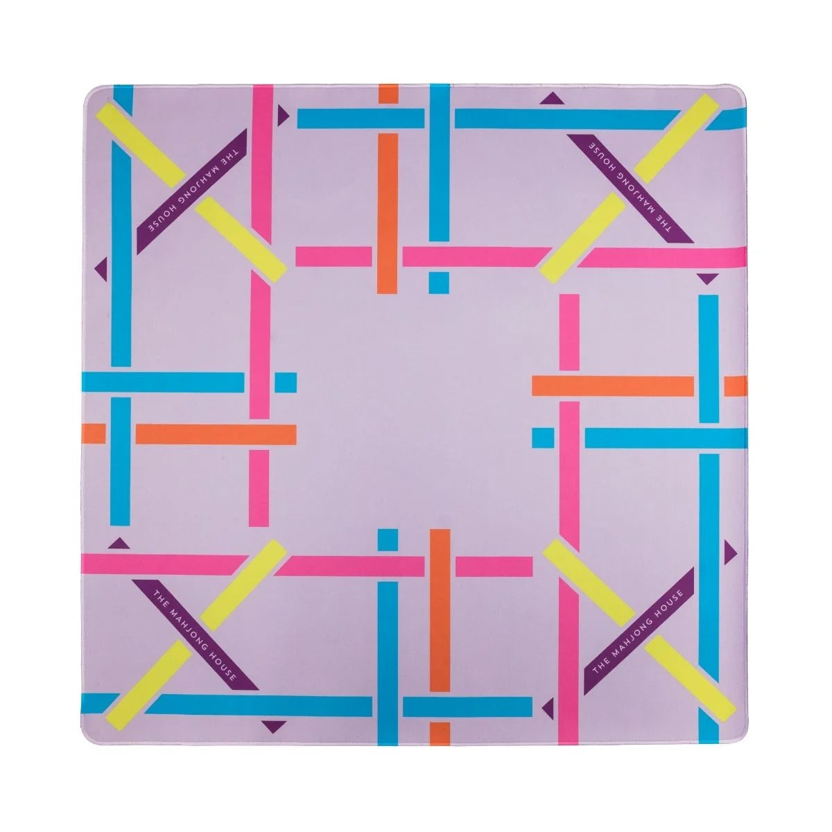 Electric Blue Trellis Double-Sided Travel Mahjong Mat