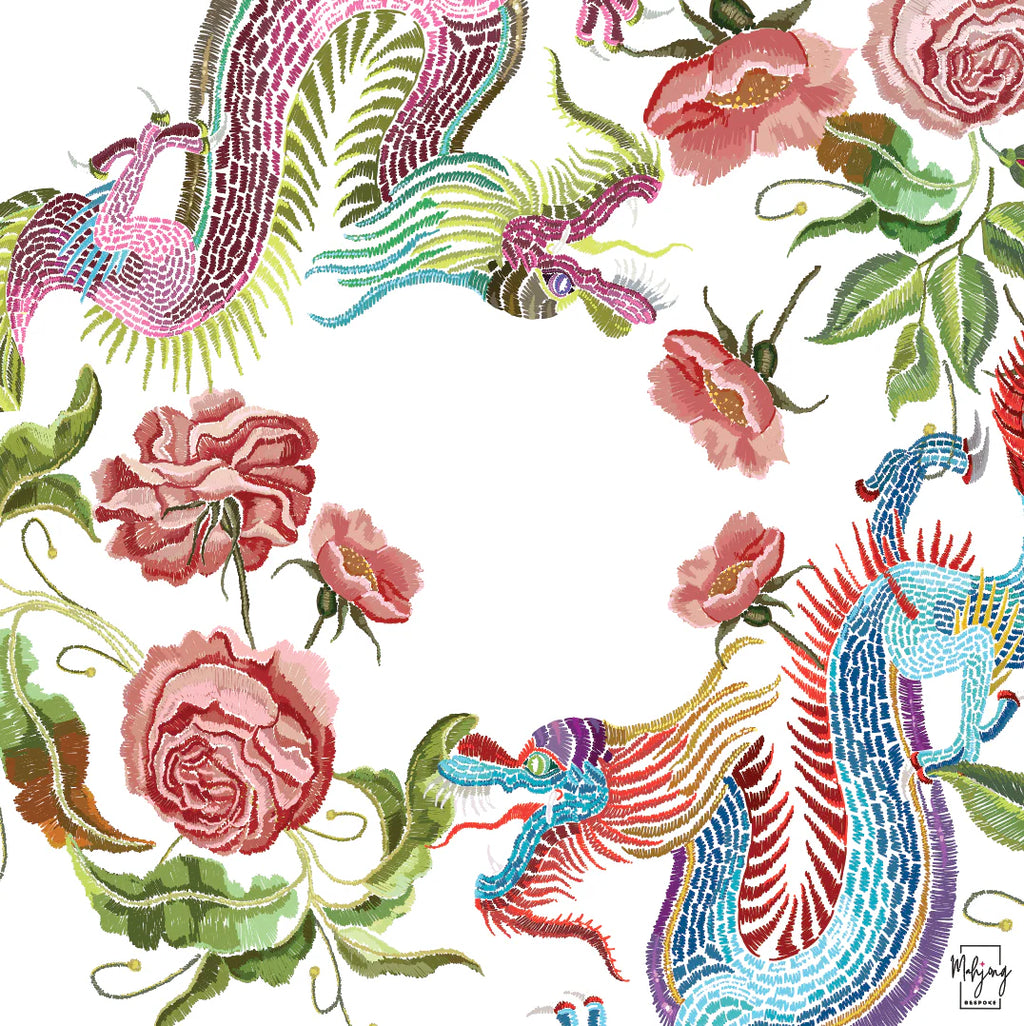 Year of the Dragon Mat - Dove White