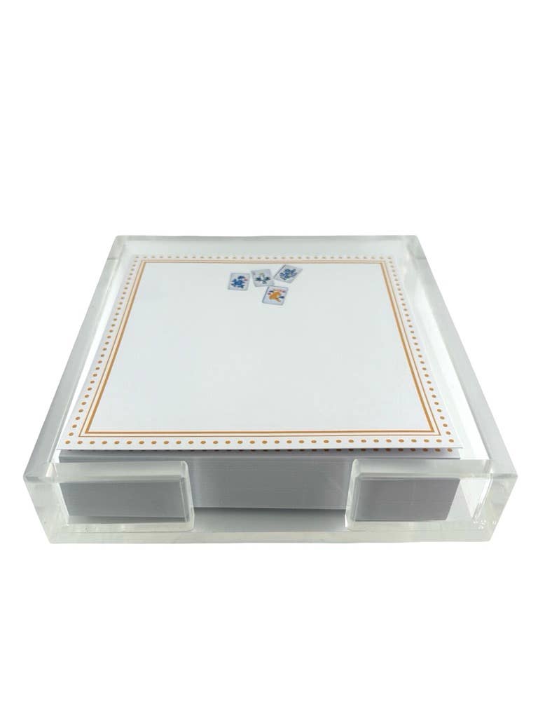 Mahjong Acrylic Note Holder Desk Set