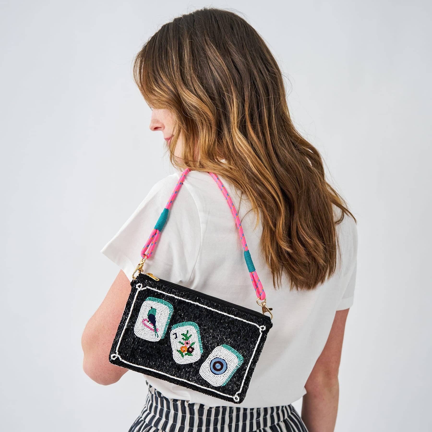 Leila Mahjong Seed Bead Clutch