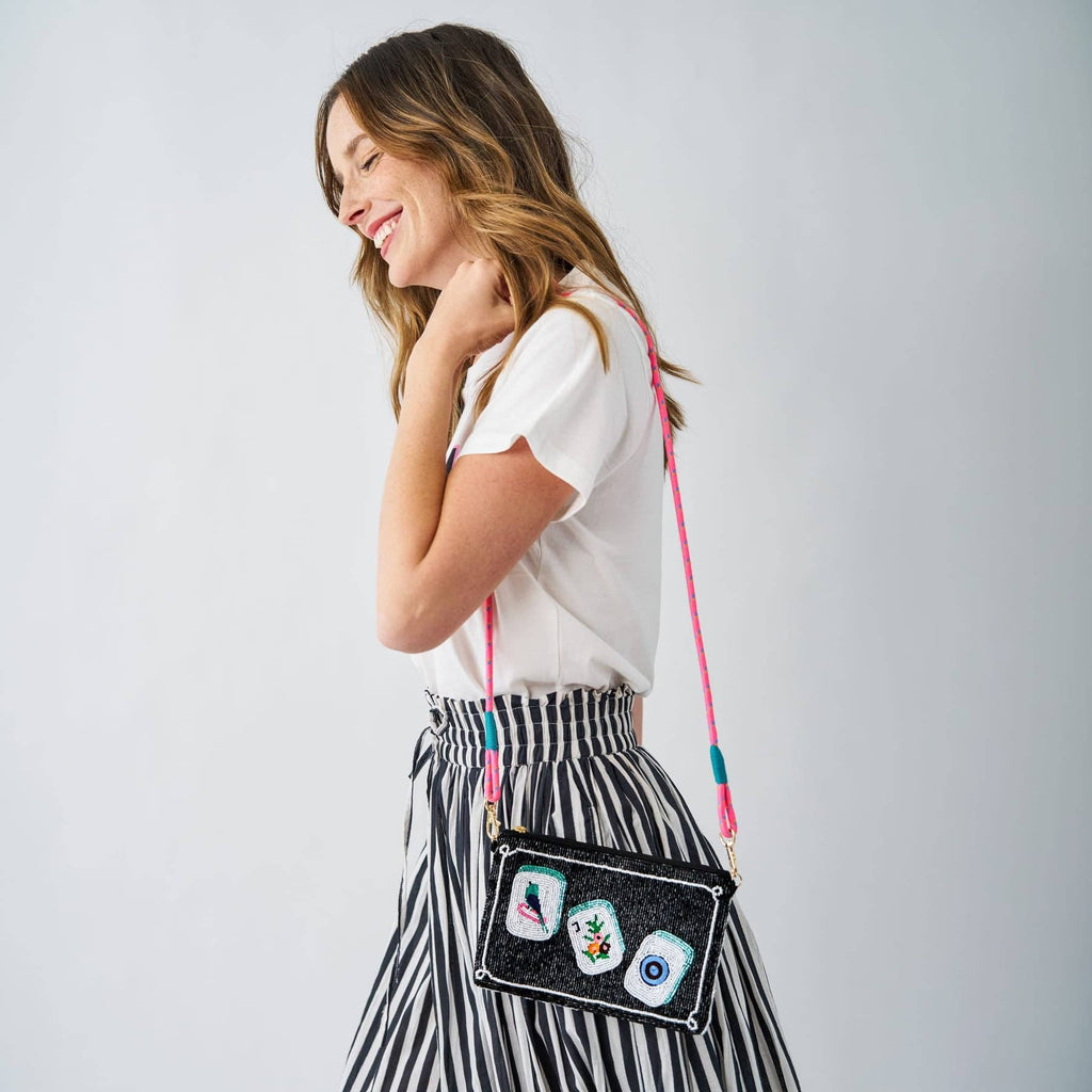 Leila Mahjong Seed Bead Clutch