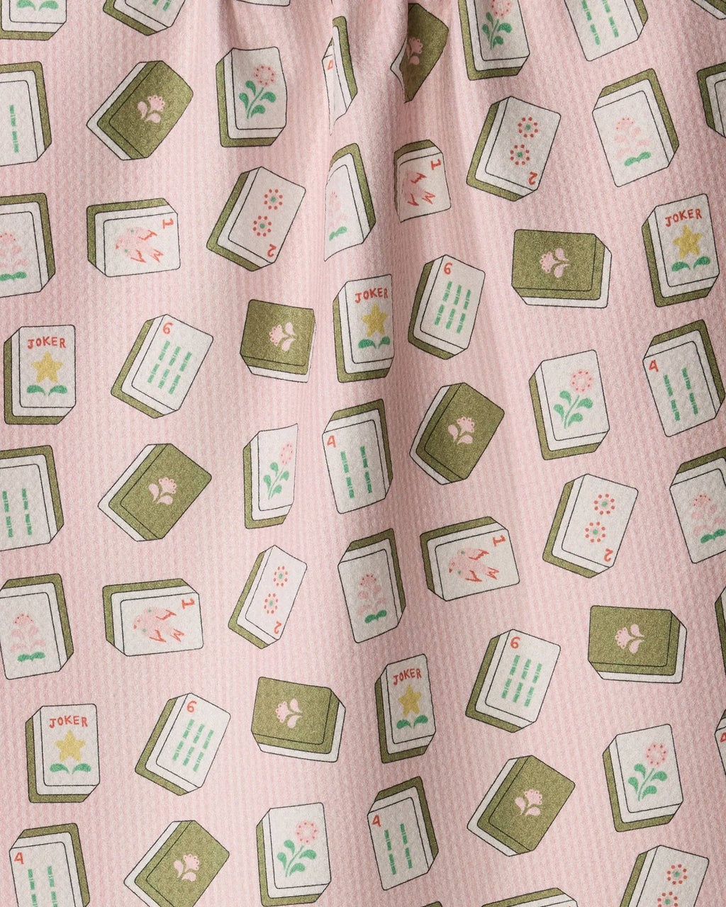 Flower Tiles Tea Towel - Pink