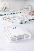 Mahjong Acrylic Note Holder Desk Set