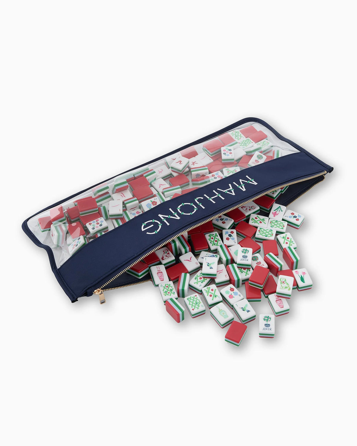 Navy Bamboo Mahjong Bag