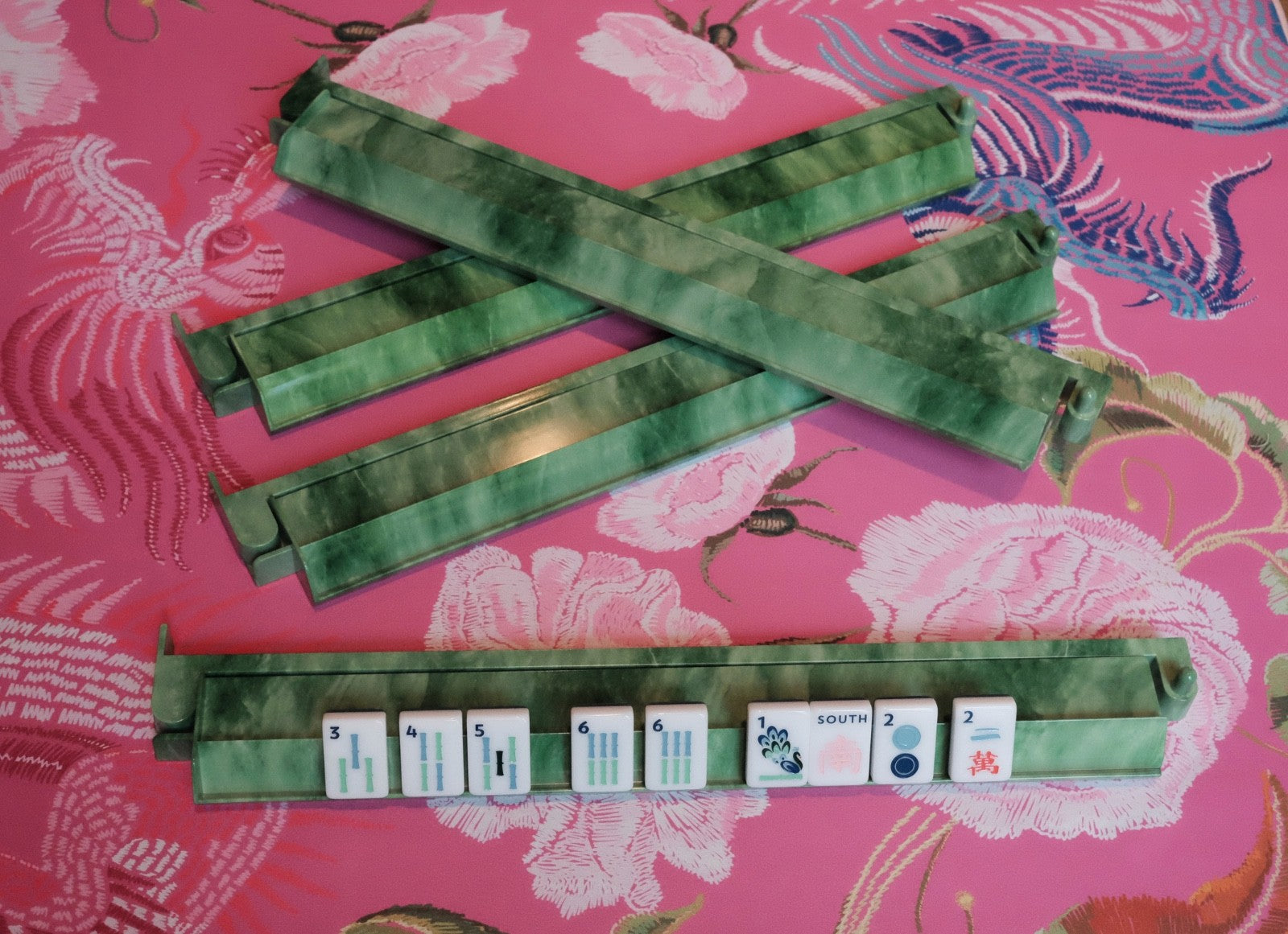Green Marble Acrylic Racks & Pushers - Set of 4