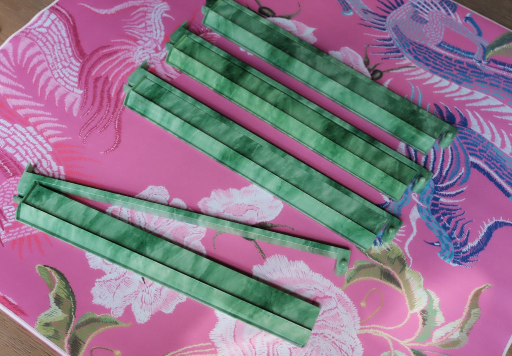 Green Marble Acrylic Racks & Pushers - Set of 4